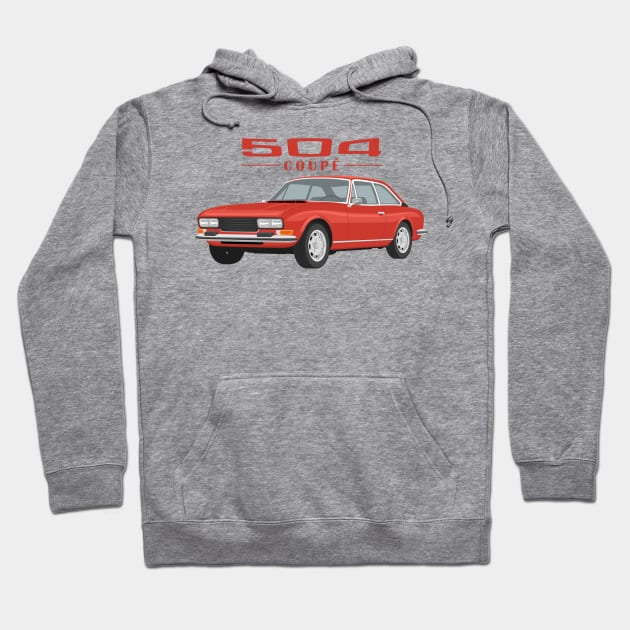 504 Coupé Cabriolet Coupe red Hoodie by creative.z